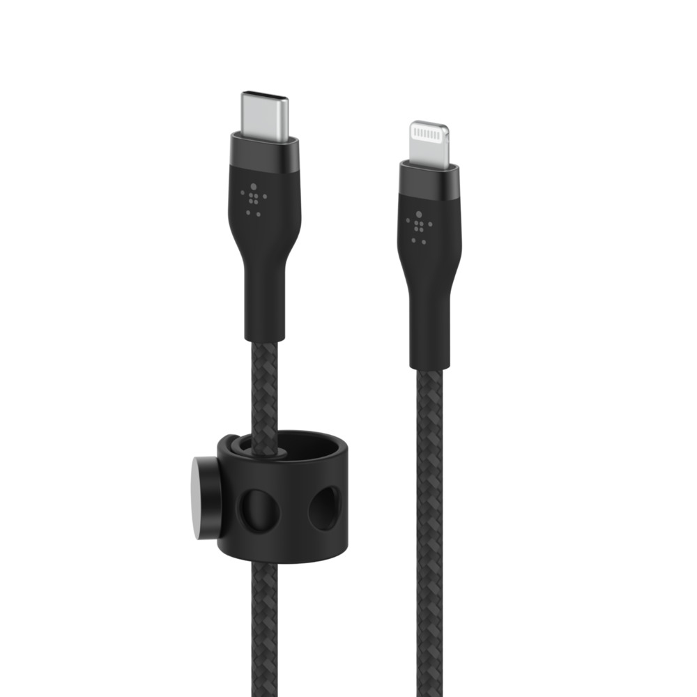 Charging Cable - Boostcharge Pro Flex - USB-c To Ltg Braided Silicon - 2m - Black