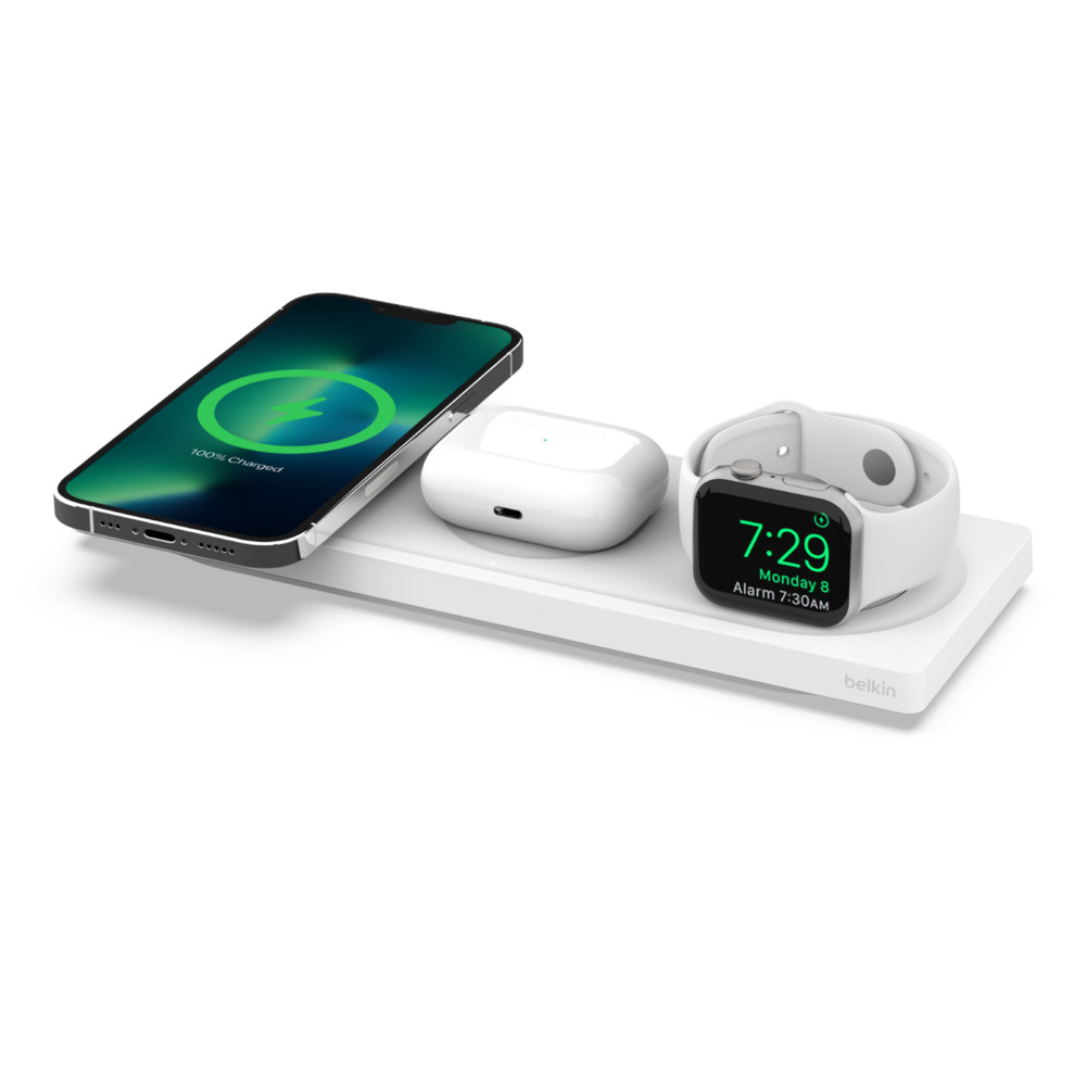 Boostcharge Pro 3-in-1 Wireless Charging Pad With Magsafe - White
