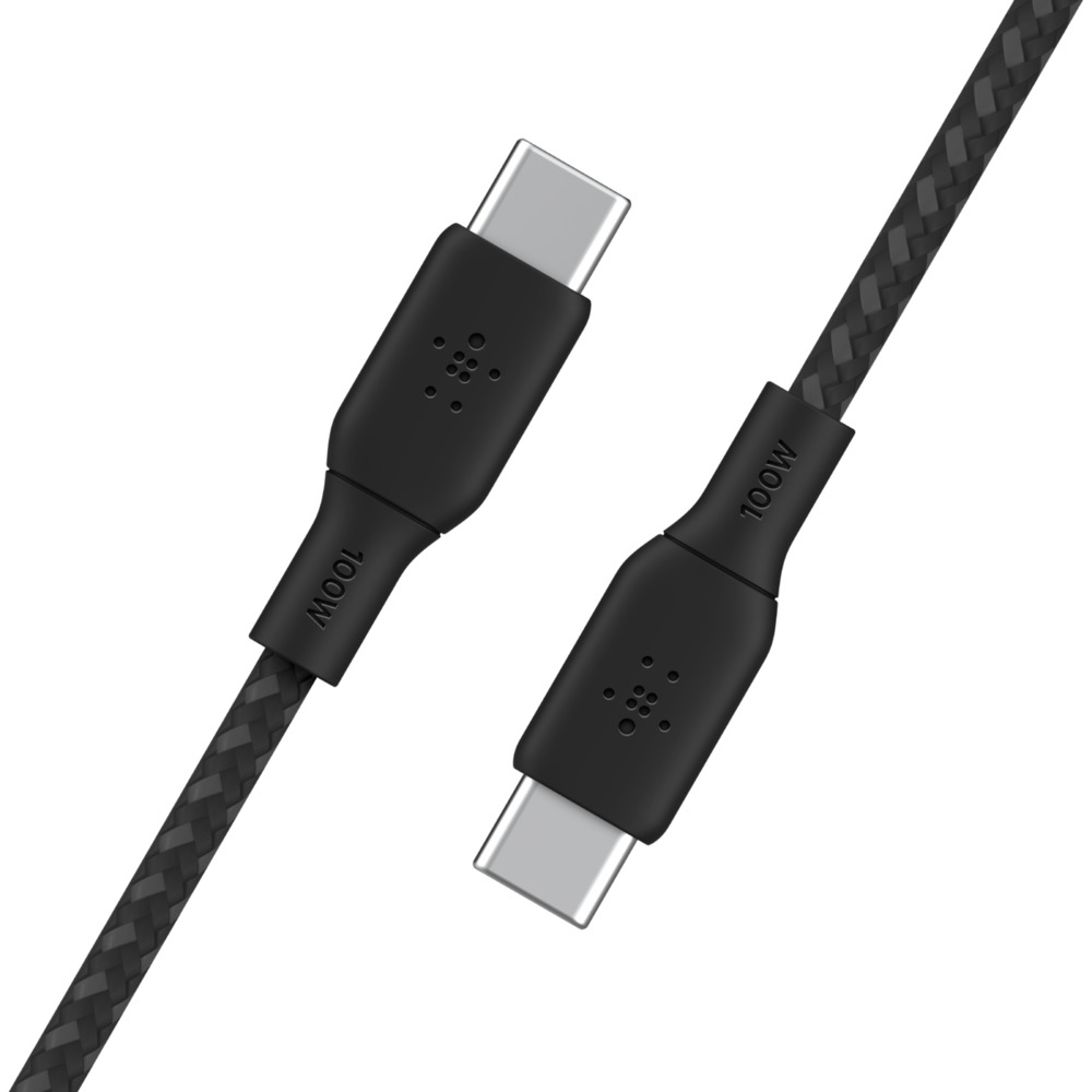 100w USB-c To USB-c Braided Cable 2m Black