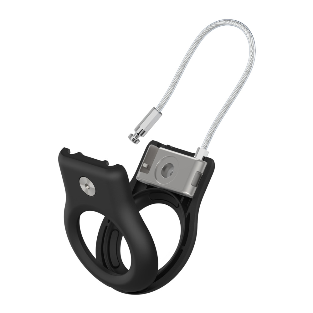 Secure Holder With Wire Cable For Airtag Black