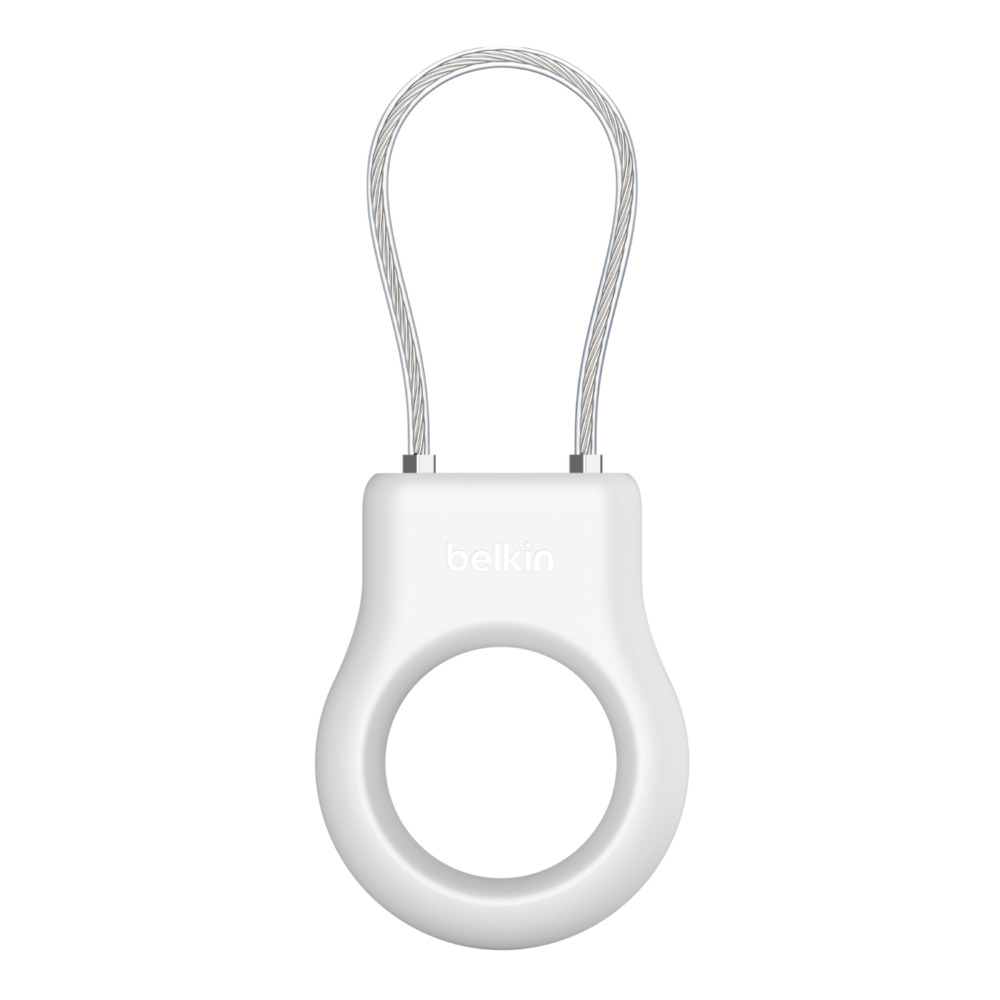 Secure Holder With Wire Cable For Airtag White