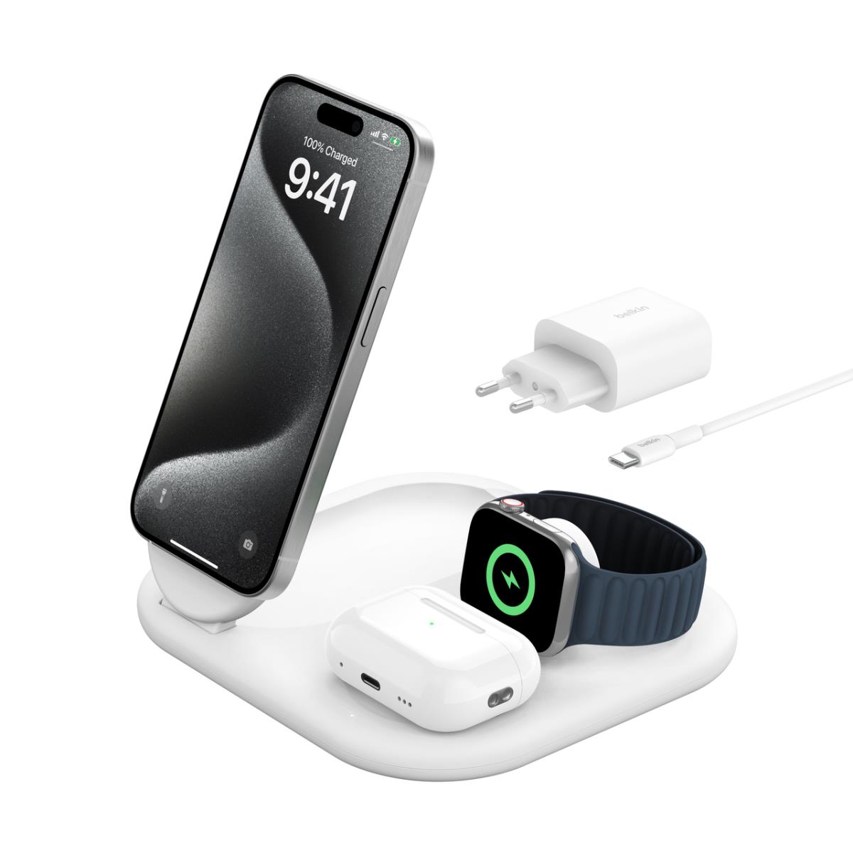 Boostcharge Qi2 15w Mag 3in1 Stand - White