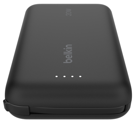 10k Pd20w Integrated USB-c Cable Power Bank Black