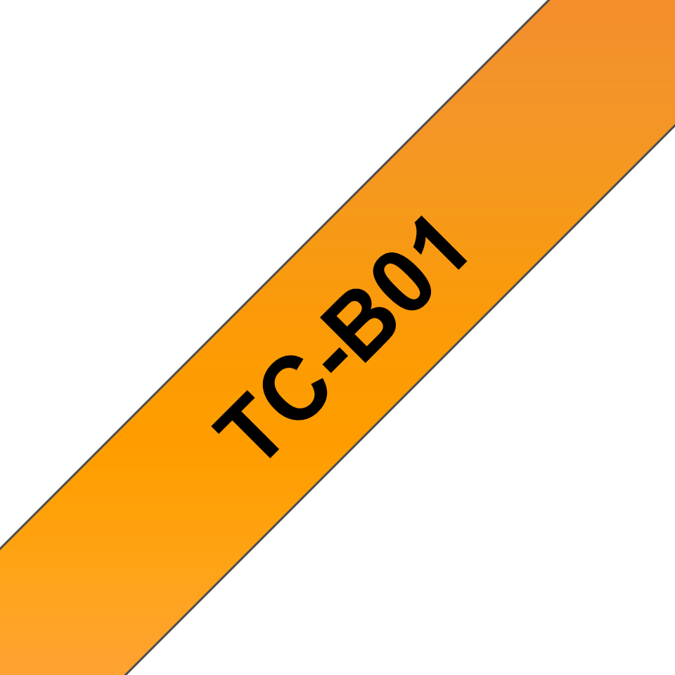 Tape 12mm Black On Orange Fluorescent (tcb01)