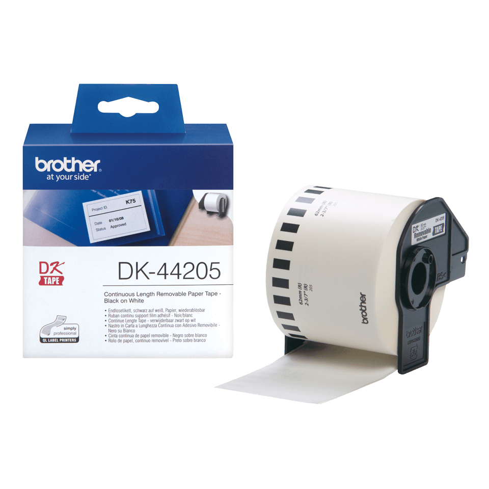 62mm White Removable Paper Tape (dk44205)