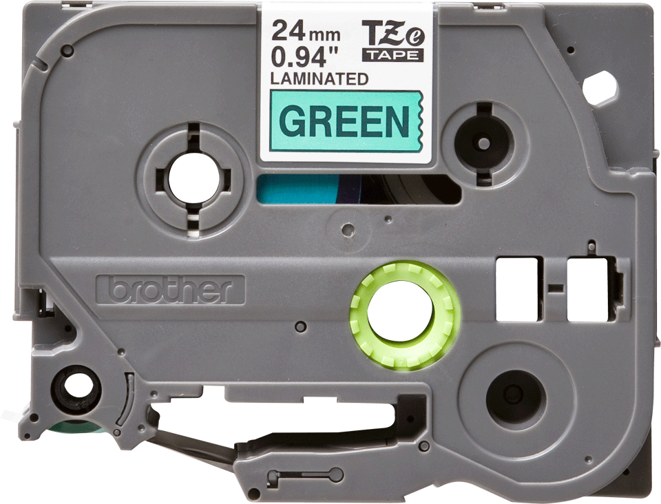 Tape 24mm Lami Black On Green (tze-751)