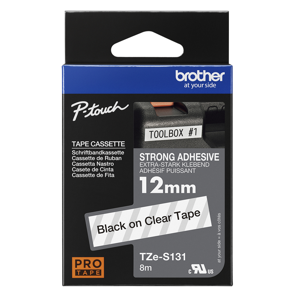Tape Tz Series 12mm Black On Clear Industrial (tze-s131)