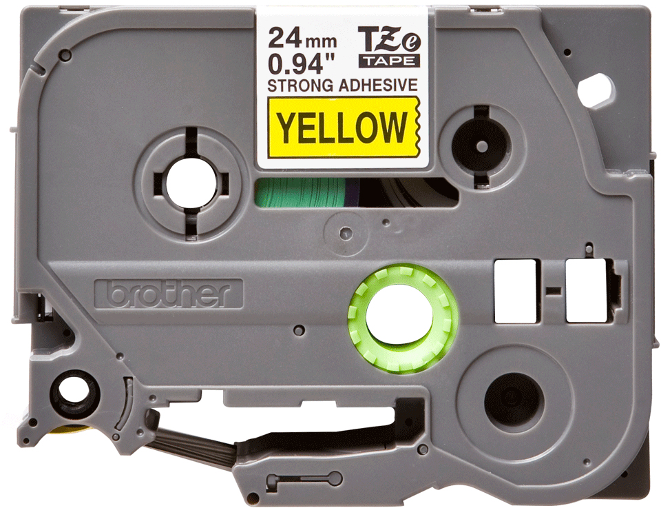 Tape 24mm Black On Yellow Strong Adhesive (tze-s651)