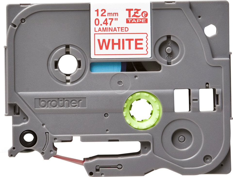 Tape 12mm Lami Red On White (tze-232)