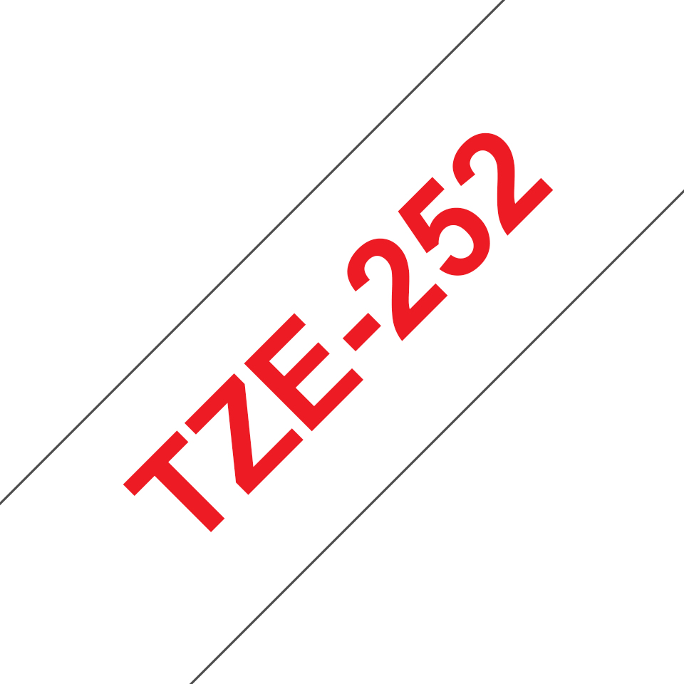 Tape 24mm Lami Red On White (tze-252)