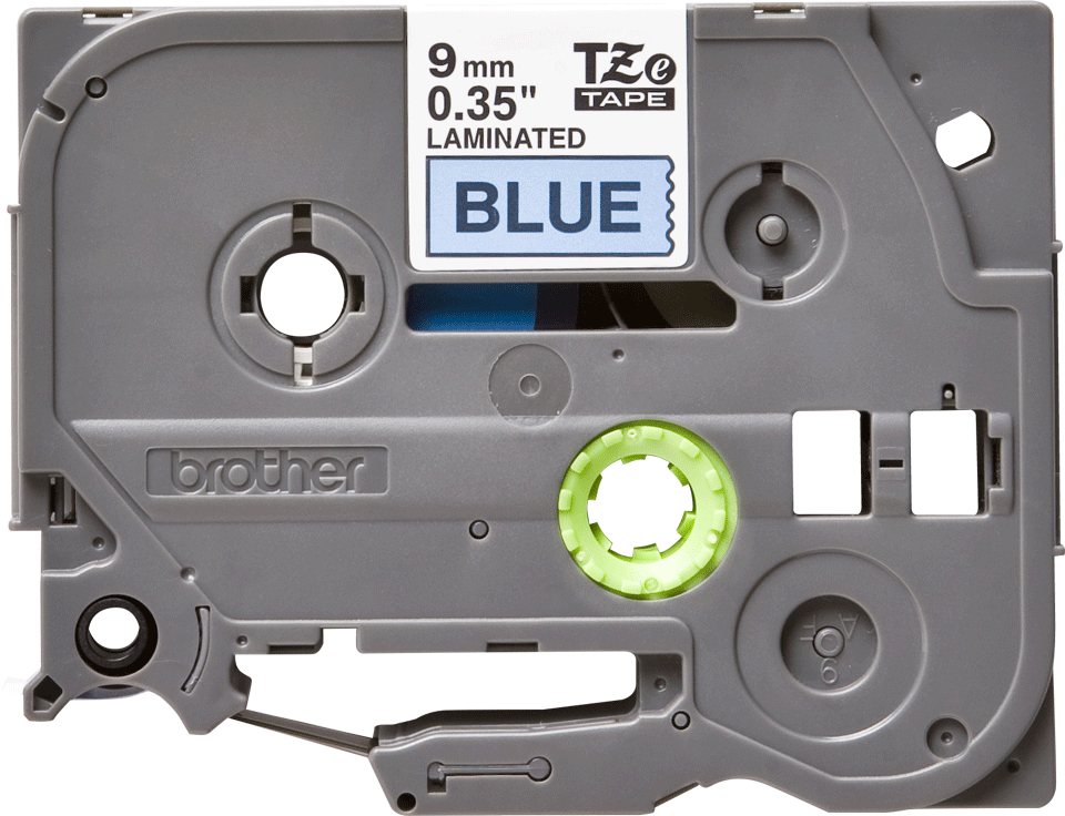 Tape 9mm Lami Black On Blue (tze-521)