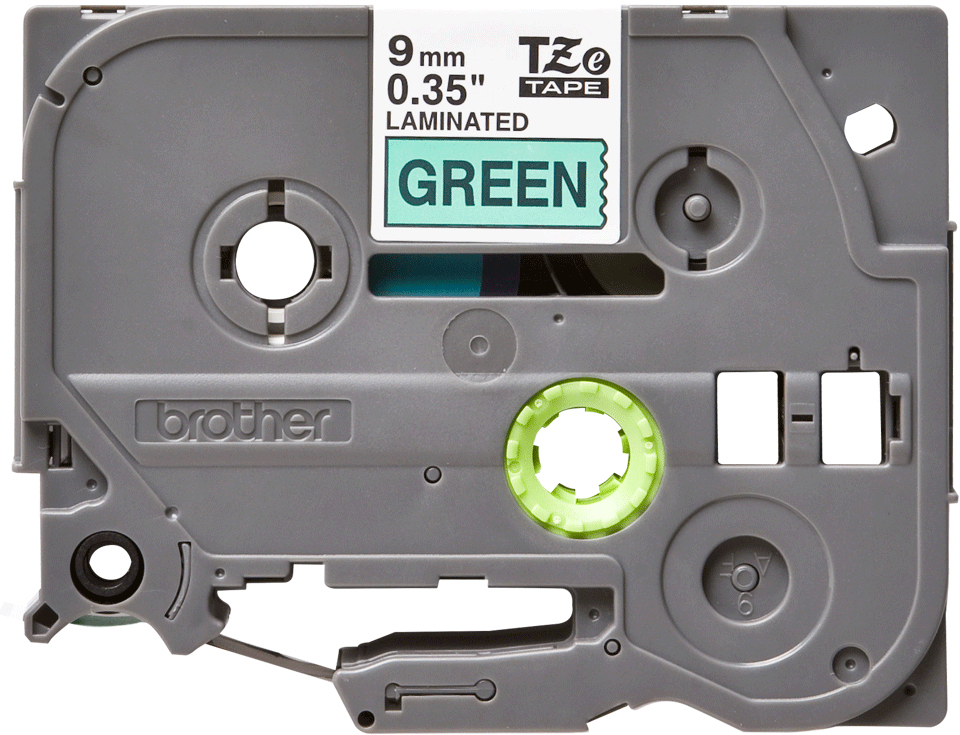 Tape 9mm Lami Black On Green (tze-721)