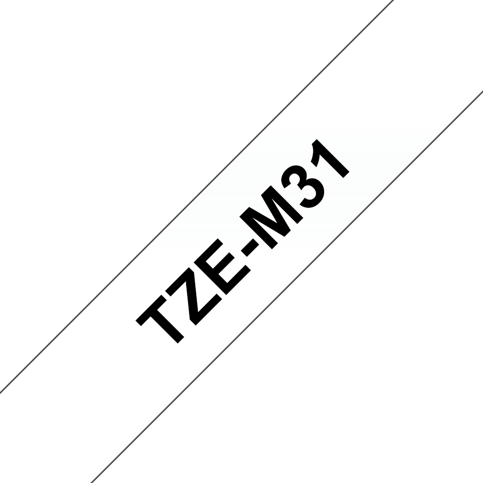 Tape 12mm Matt Black On Clear (tze-m31)