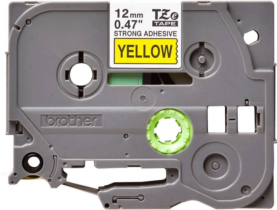 Tape 12mm Black On Yellow Strong Adhesive (tze-s631)