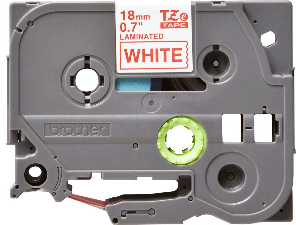 Tape 18mm Lami Red On White (tze-242)