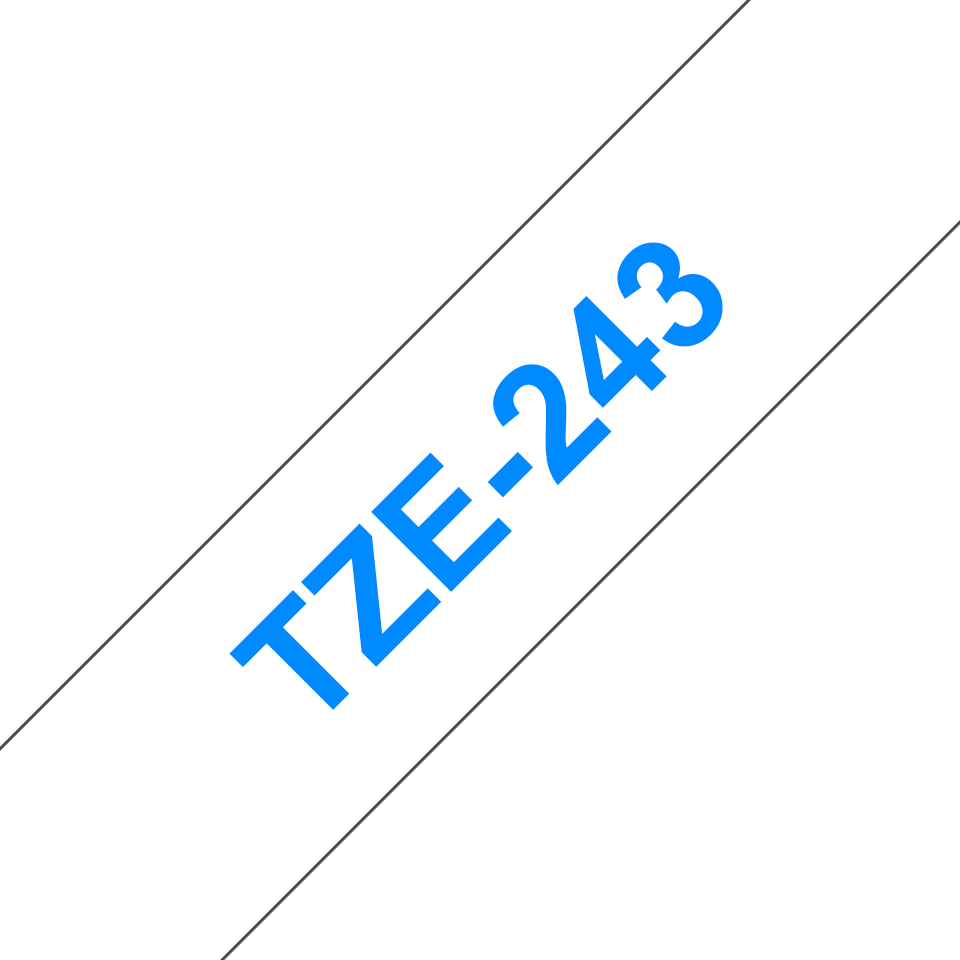 Tape 18mm Lami Blue On White (tze-243)