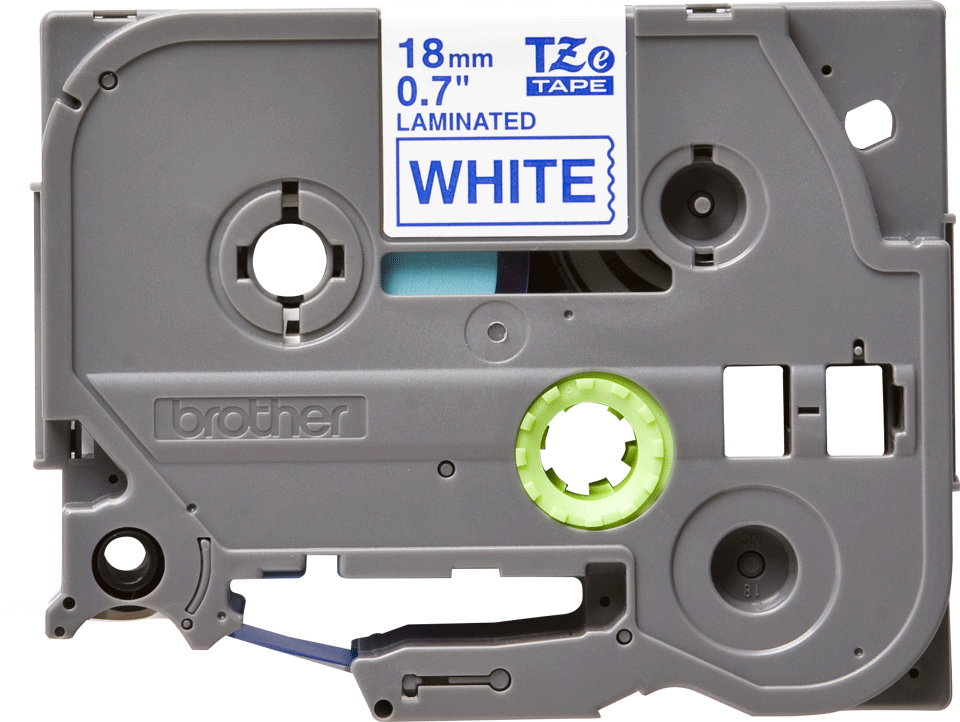 Tape 18mm Lami Blue On White (tze-243)