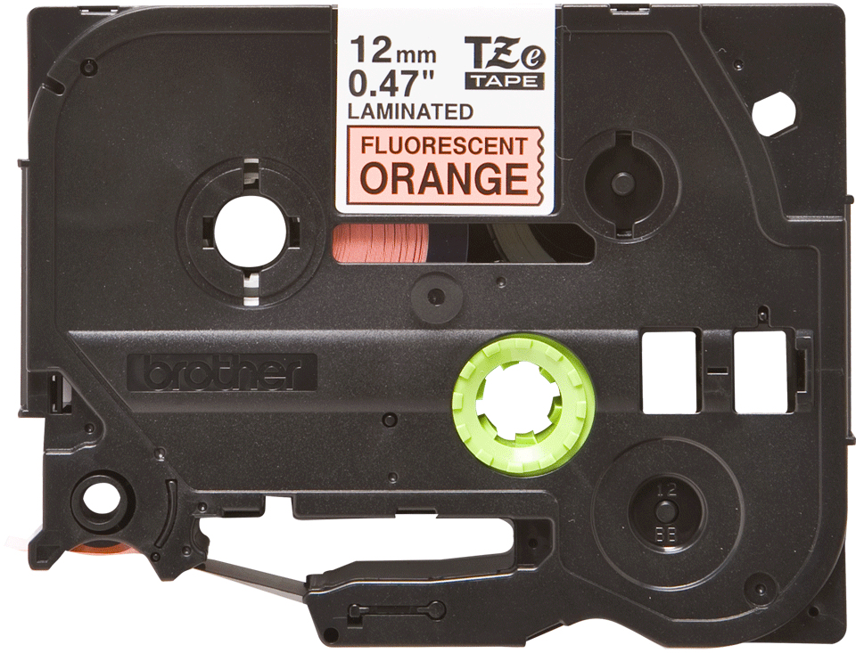 Tape 12mm Lami Black On Orange Fluorescent (tze-b31)