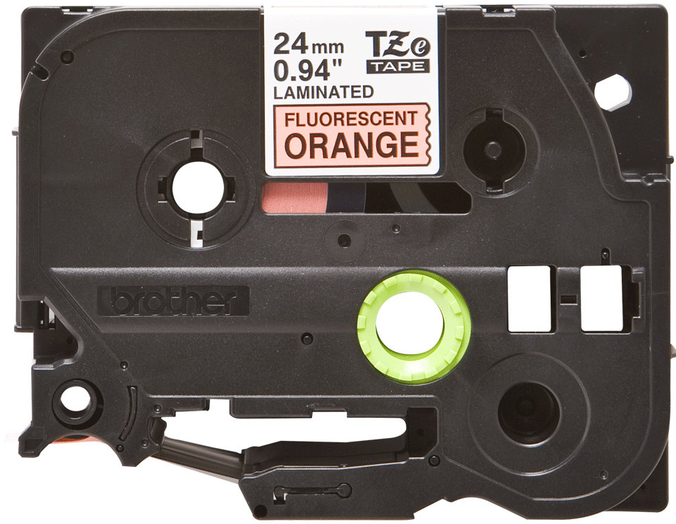 Tape 24mm Lami Black On Orange Fluorescent (tze-b51)