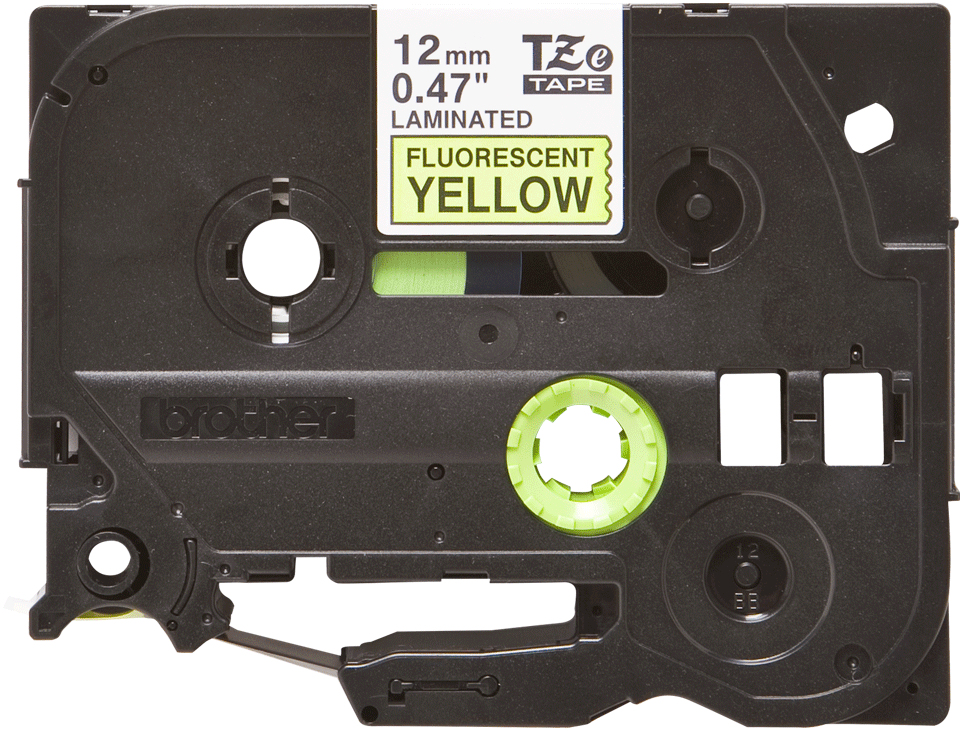 Tape 12mm Lami Black On Yellow Fluorescent (tze-c31)