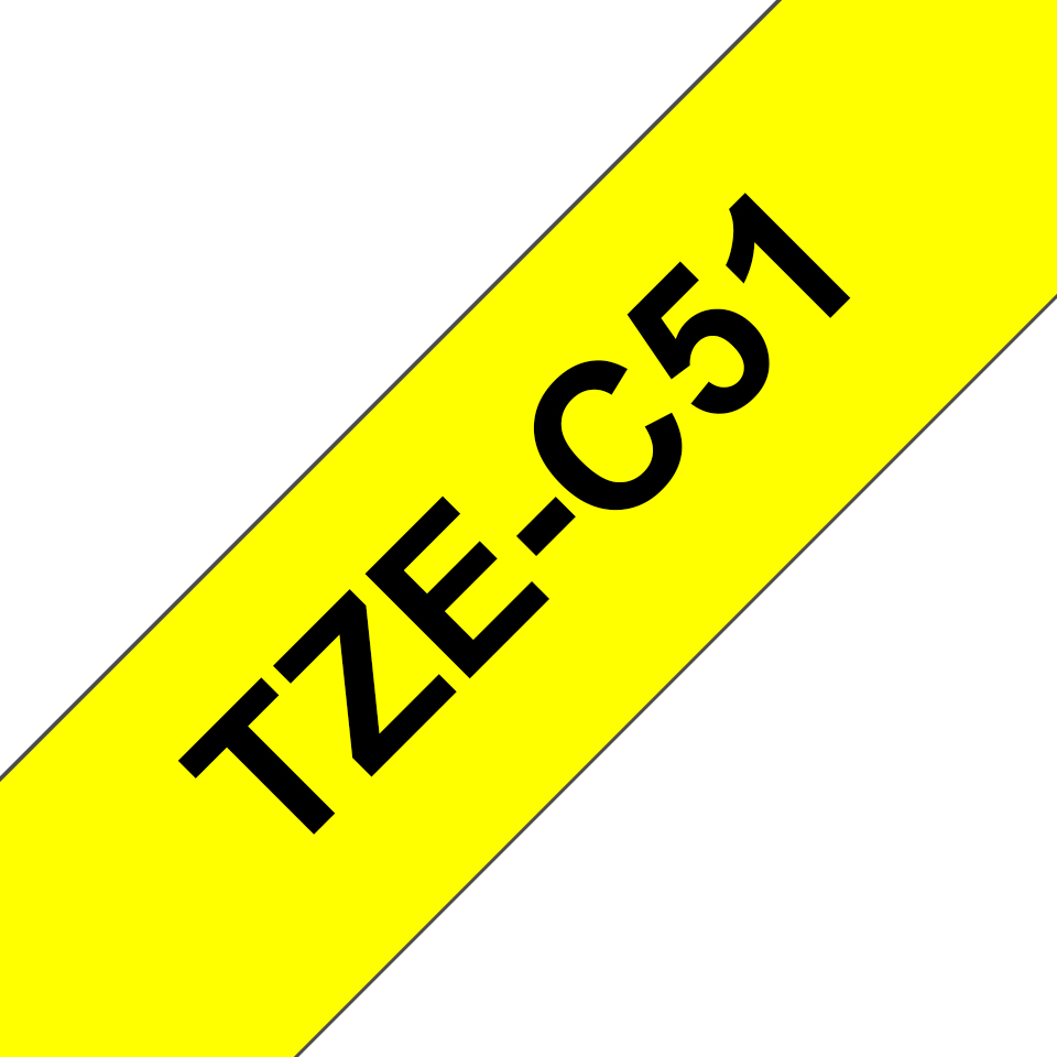 Tape 24mm Lami Black On Yellow Fluorescent (tze-c51)