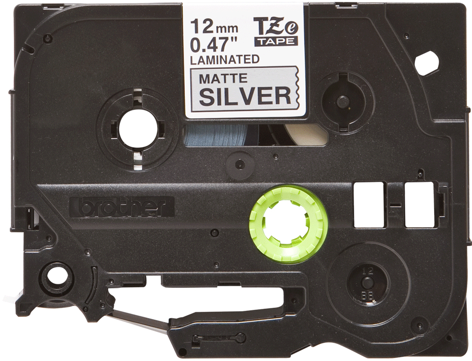Tape 12mm Mat Metalic Black On Silver (tze-m931)