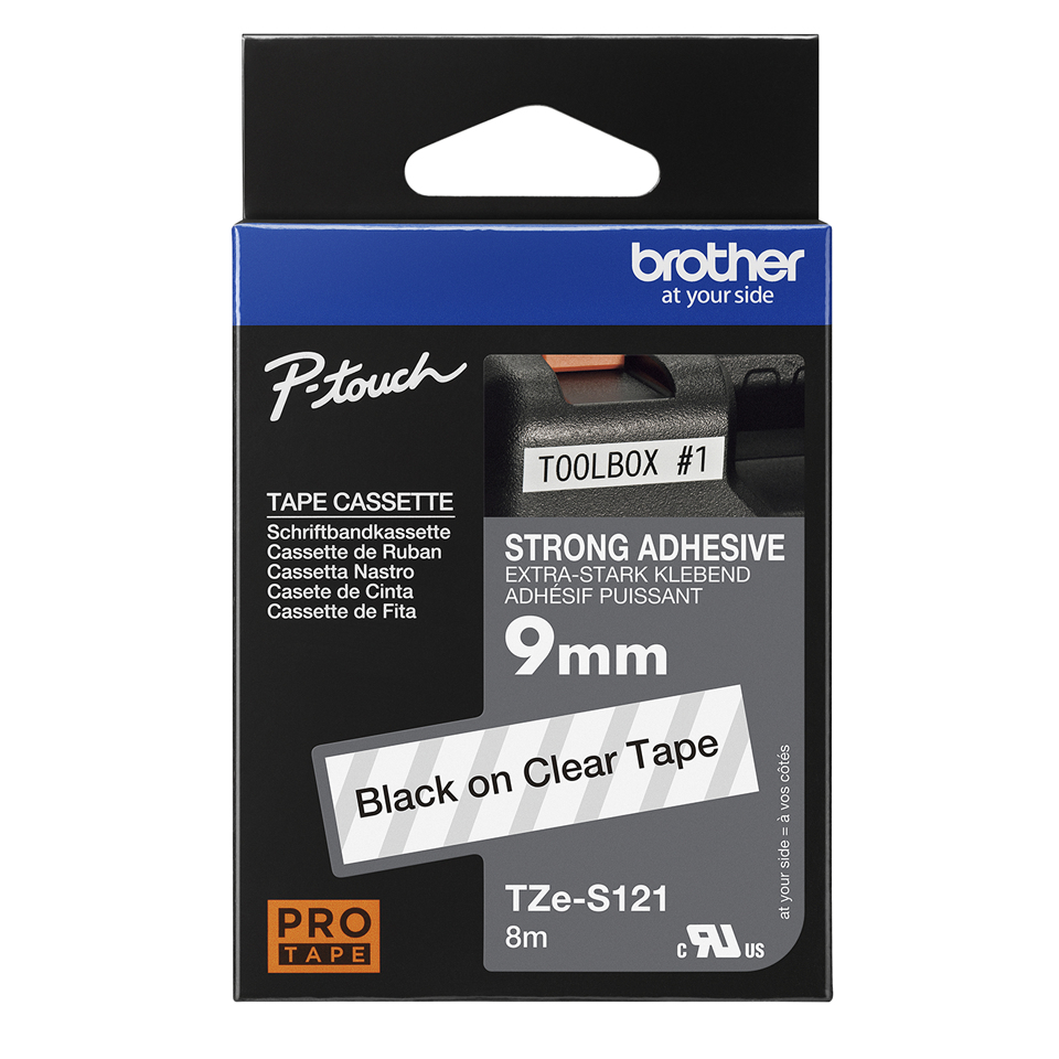 Tape Tz Series 9mm Black On Clear Industrial (tze-s121)