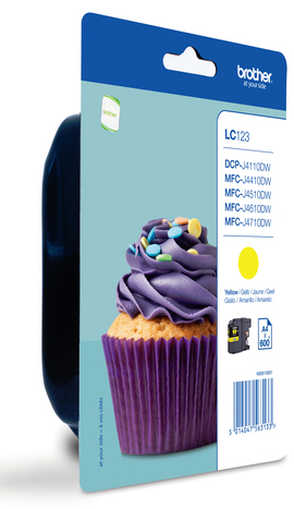 Ink Cartridge Yellow 600 Pages Blister (lc-123ybp)