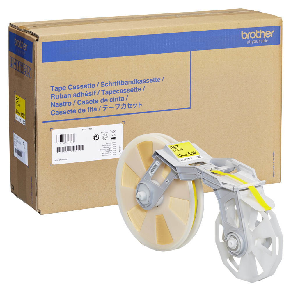 Yellow Base Tape 15mm For Brother Tape Creator (mcet1ye)