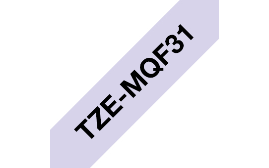 Tape Tze-mqf31 12mm Black On Purple Pastel