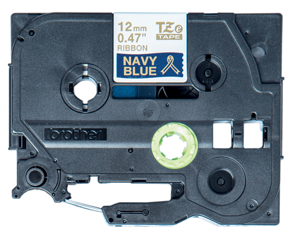 Tape Tze-rn34 12mm Ribbon Gold On Navy Blue
