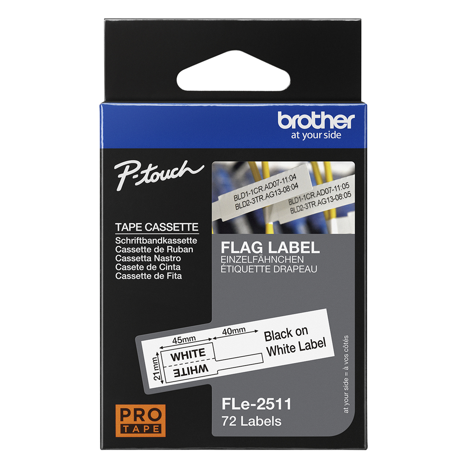 Flag Tape Black On White 21x45mm