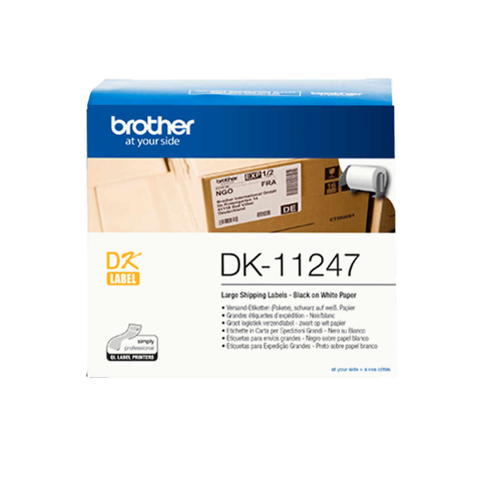 Label Roll Dk-11247 Black On White