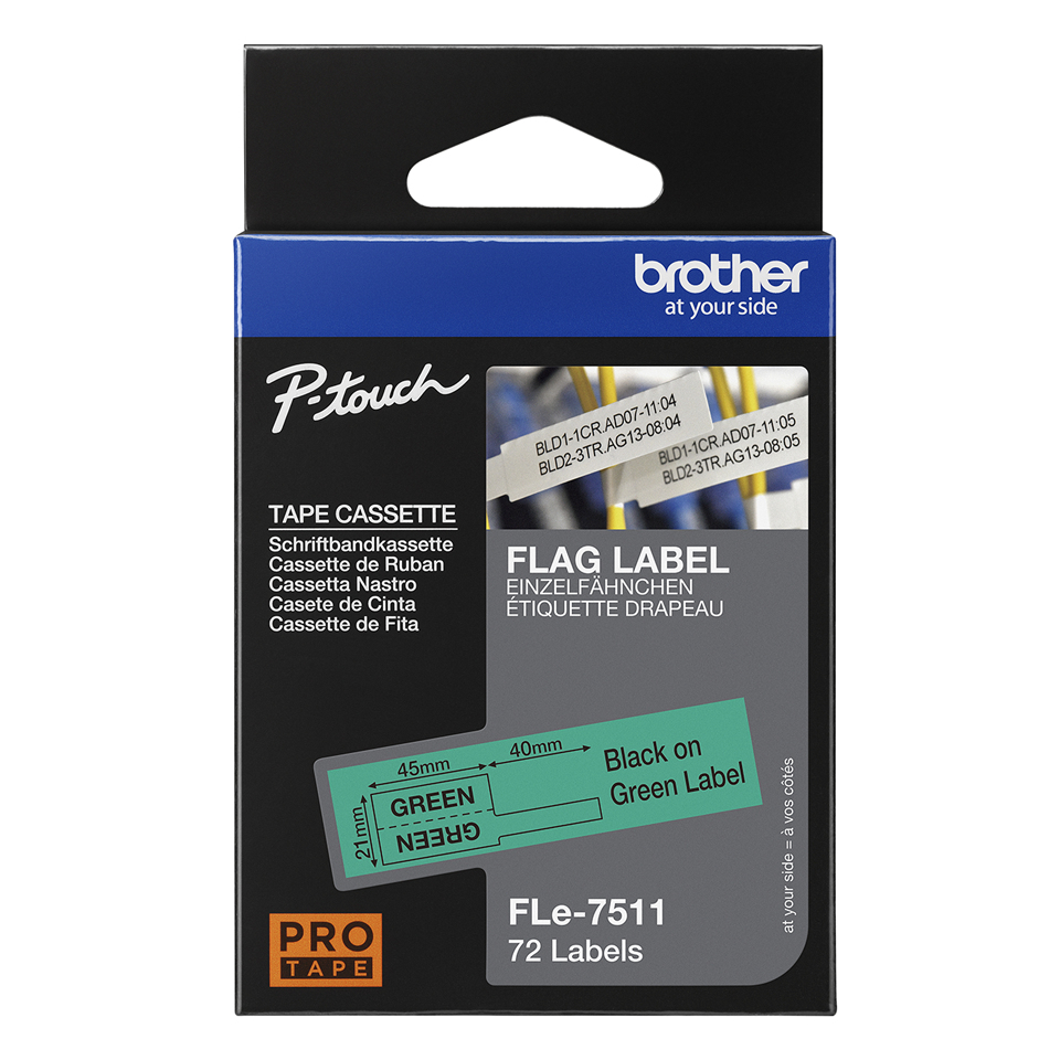 Flag Tape Black On Green 21x45mm