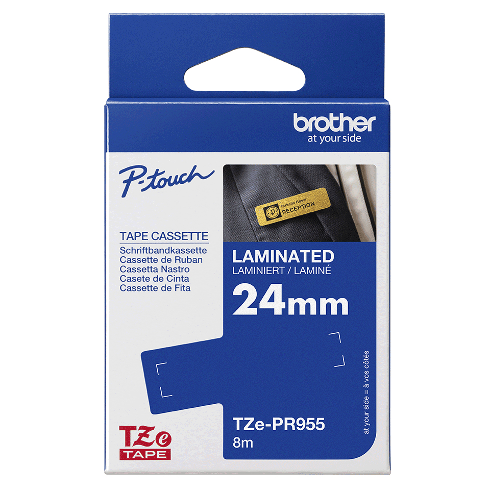 Tape Tze-pr955 24mm Ribbon Silver-white