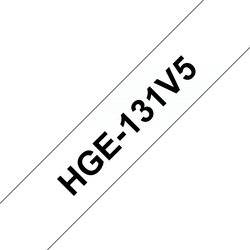 Tape 12mm High Grade Labelling Black On Clear 8m 5 Pack (hg131v5)
