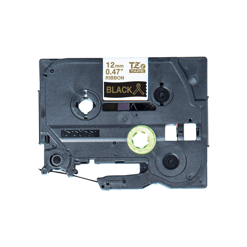 Tape Tzer334 12mm Gold On Black Satin Ribbon