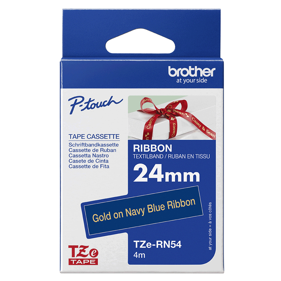 Tape Tzern54 24mm Gold On Navy Satin Ribbon
