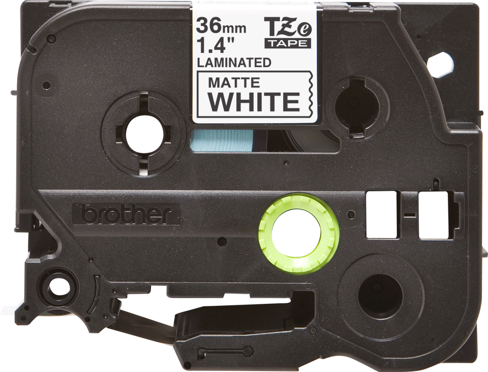 Tape Tzem261 36mm Matt Laminated Black On White