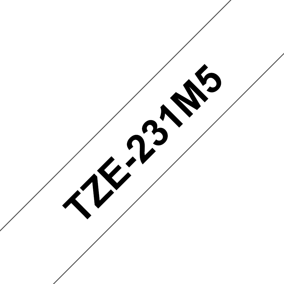 Tape Tze-231 12mm Lami Black On White 5pk