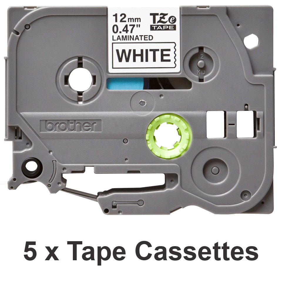 Tape Tze-231 12mm Lami Black On White 5pk