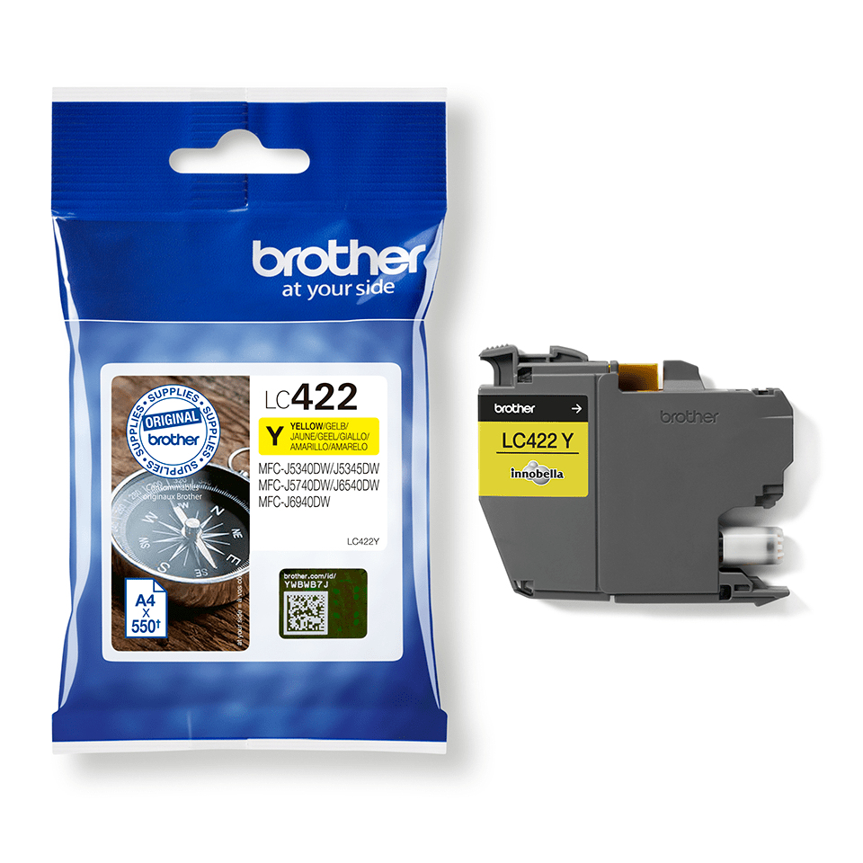 Ink Cartridge - Lc422y - 550 Pages - Yellow - Single Blister Pack