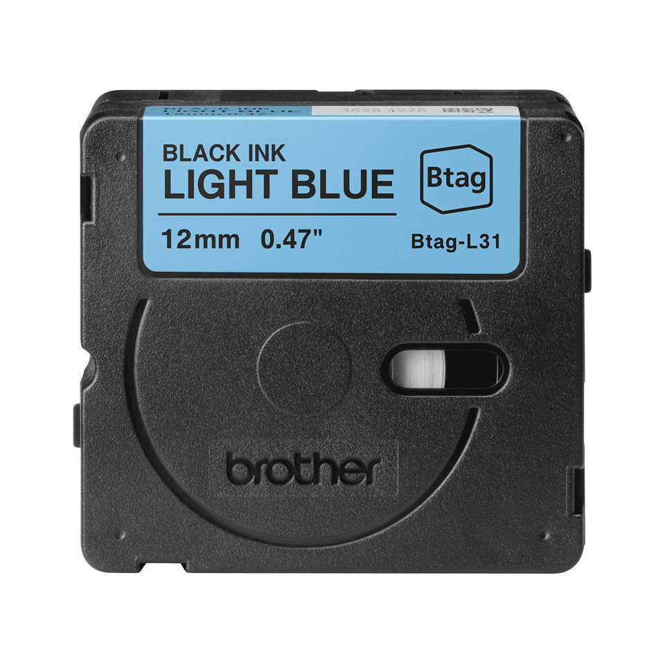 Tape 12mm Black On Light Blue (btagl31)