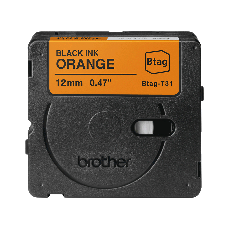 Tape 12mm Non Lami Black On Orange (btagt31)