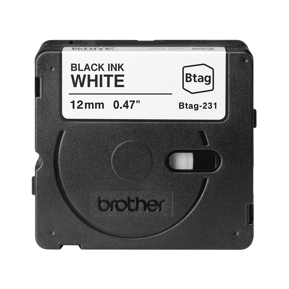 Tape 12mm Non Lami Black On White (btag231)