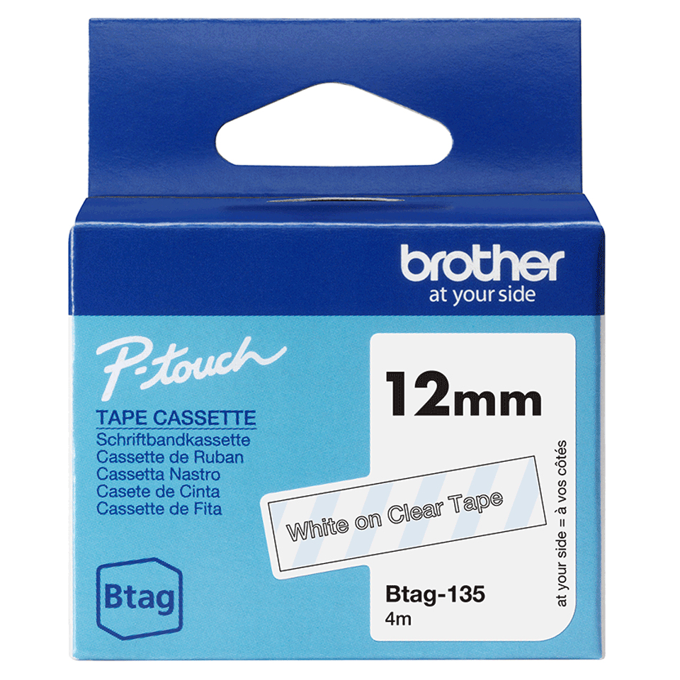 Tape 12mm Non Lami White On Clear (btag135)