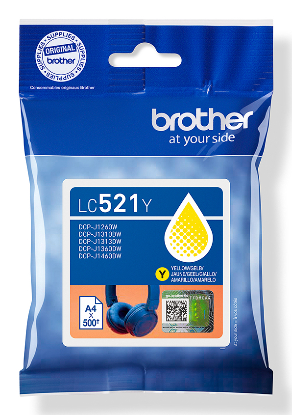 Ink Cartridge - Lc521y - 500 Pages - Yellow