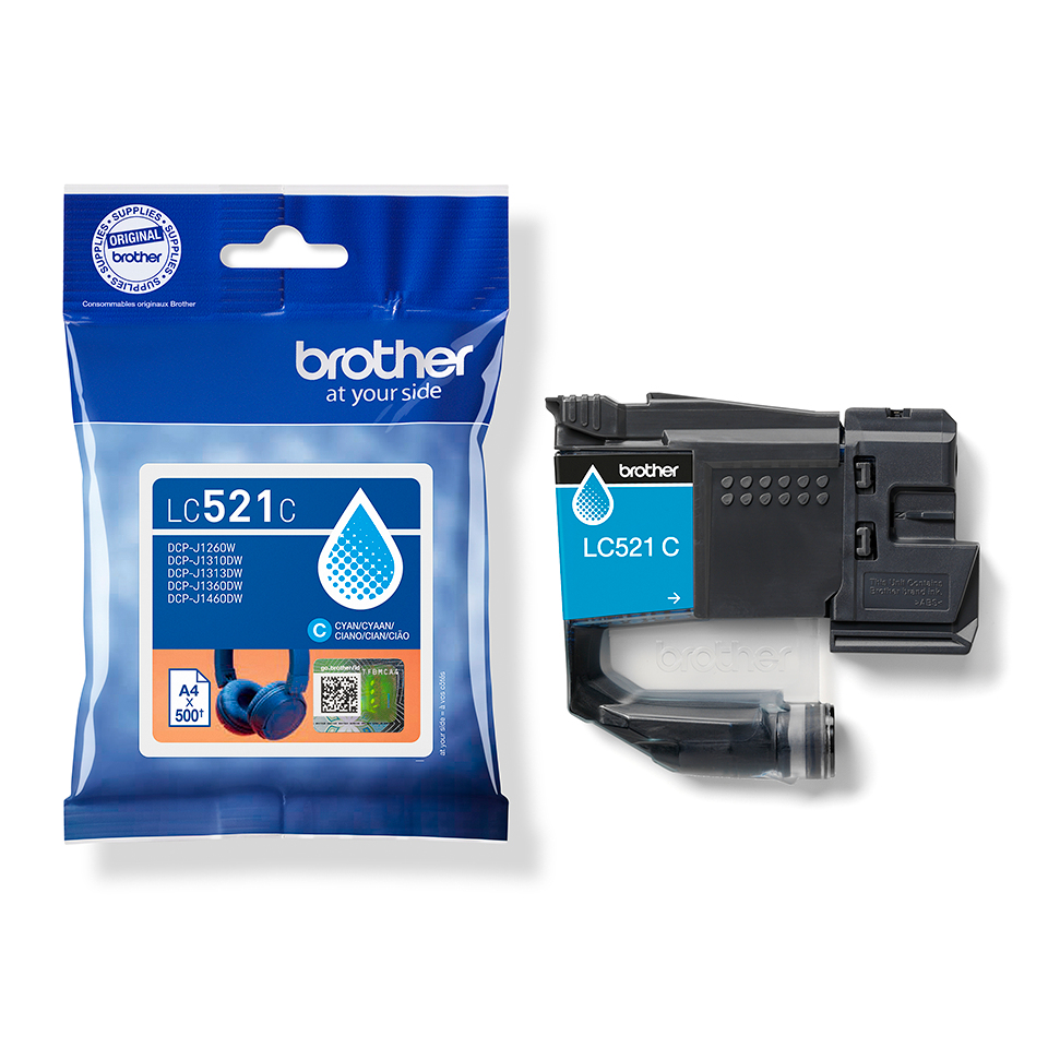 Ink Cartridge - Lc521c - 500 Pages - Cyan