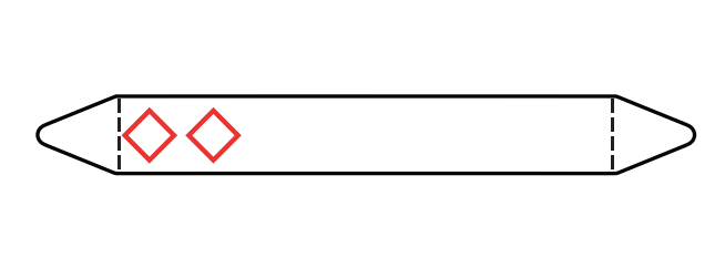 Pre-cut Pipe Marker Rolls White With Pictograms 12 X 150 Mm - Per Roll Of 950 Labels