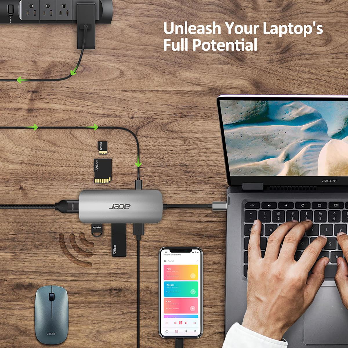 Dongle USB Type C 7in1 Silver